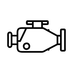 Obraz premium Line art engine icon for automotive technology and mechanics 