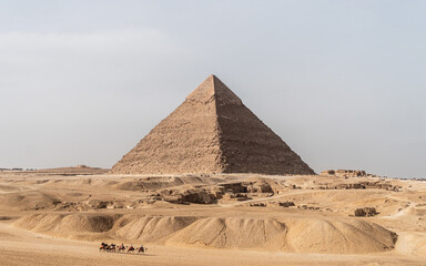 Side view of Pyramid of Khafre in Egypt