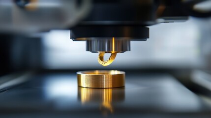 A modern D printer in action, printing a sophisticated jewelry design with precision, layer by layer.