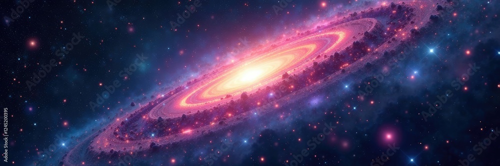 Wall mural particle horizon with fractal structures and galaxies, universe, space