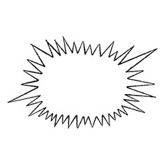 手描きのトゲトゲした吹き出し