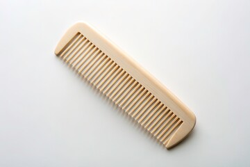 Beige Wide Tooth Comb Minimalist Photography - White Background Product Photo