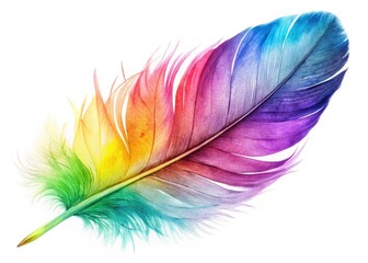 Cute Watercolor Feathers, Hand-Drawn Feather Set, Isolated Feathers, Watercolor Texture, Bird Feathers,  Feathers Illustration,  Whimsical Feathers