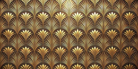 Art Deco Metallic Wallpaper Texture: Bold Geometric Pattern, High-Resolution Stock Photo