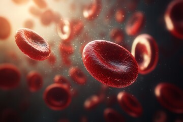 Microscopic View Of Red Blood Cells Flowing Through A Vein.