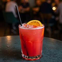 Fresh Orange Cocktail Drink on Table