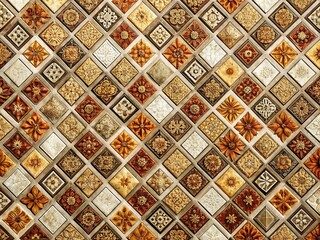 Retro Tile Mosaic Wallpaper Texture Silhouette Photography