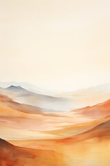 Naklejka premium watercolor warm color mountains landscape abstract graphic poster background