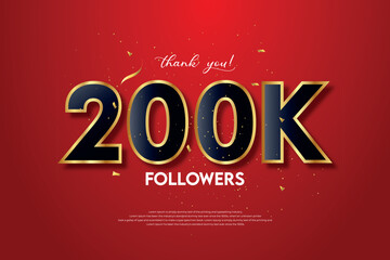 200k followers celebration with beautiful background. design vector.