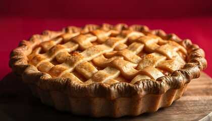 Golden Lattice Crust Apple Pie Recipe Baking Dessert