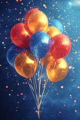 Festive background with balloons, Generative AI