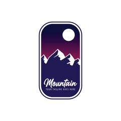 Mountain logo design inspiration, Mountain illustration, outdoor adventure . Vector graphic print for t shirt and other uses