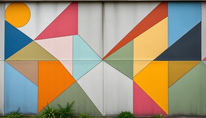 Fototapeta premium Geometric Wall Art: A Symphony of Colors and Shapes