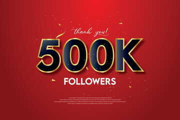 500k followers celebration with beautiful background. design vector