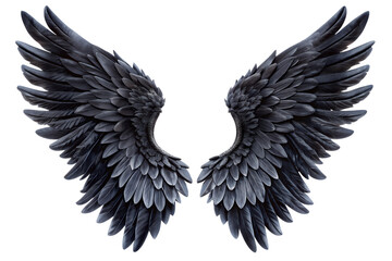 Obraz premium black wings isolated on white background