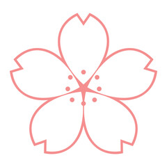 Cherry blossom petal decoration. Cute flower icon for spring and celebration design.