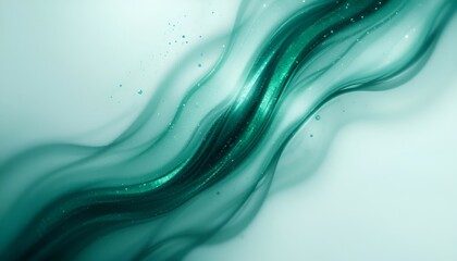 Turquoise Fluid Wave | Abstract Aqua Flow Background 
