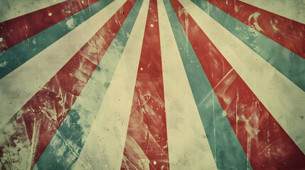 Vintage circus background with red and blue rays, creating a festive atmosphere for events