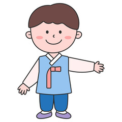 남자아이 한복 일러스트