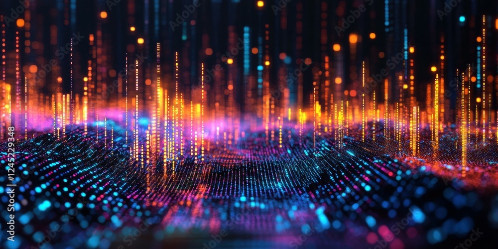 Poster Abstract Data Visualization with Colorful Patterns and Light Effects
