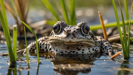 Obraz premium Marsh Serenity: The Mississippi Gopher Frog's Hidden Refuge
