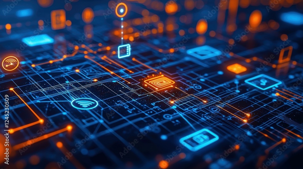 Poster dynamic grid of connected devices and network elements in cyber space