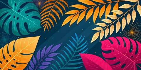 tropical leaves background	