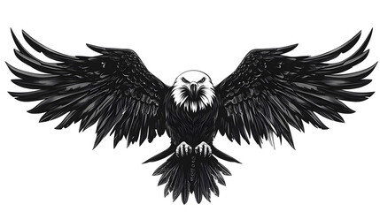 Fototapeta premium Majestic Eagle in Flight: Powerful Graphic Design