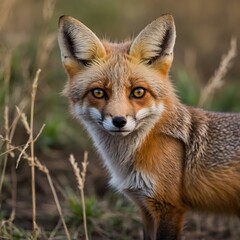 Fototapeta premium Close Encounters: A Kit Fox in Its Element