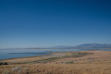 View of the coast of the lake
