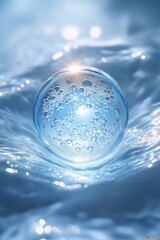 Water molecules in waves