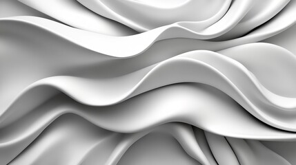 Obraz premium Abstract White Waves: A 3D Render of Flowing, Curving Forms