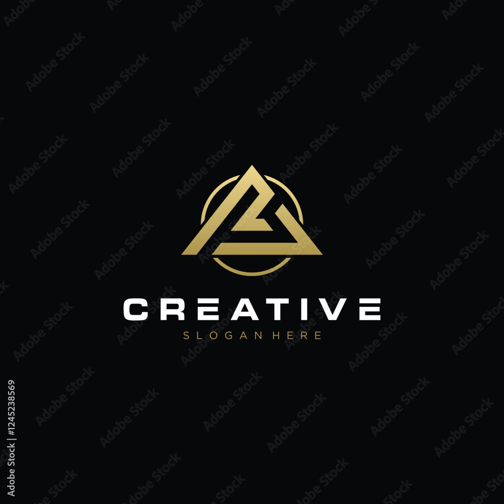 Wall mural Logo letter A triangle company vector design