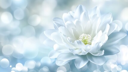 Fototapeta premium A single perennial flower against a soft, blurred background, with plenty of room for customization or promotional content.