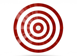 Bullseye Target, Red and White Concentric Circles, Graphic Symbol on Textured Background, Precision Concept.