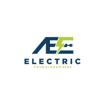 Logo Letter AEE electric vector design