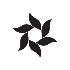 a black circular design with leaves