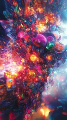 Naklejka premium Vibrant Visual Representation of Colorful Abstract Digital Art
