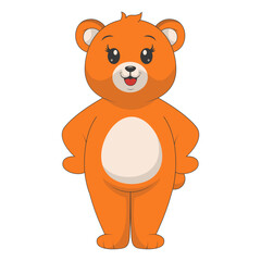Obraz premium Cute Cartoon Bear Isolated on White Background. Vector Character Design.