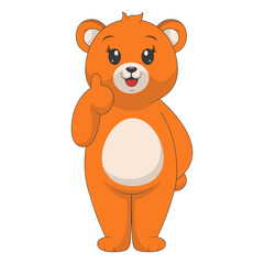 Cute Cartoon Bear Isolated on White Background. Vector Character Design.