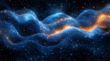 Obraz premium Futuristic Waves of Light in Space. Generative AI