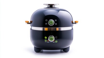 Modern Black Multi-Function Cooking Appliance Isolated. Generative AI