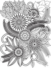 Flowers Coloring Pages For Adultes