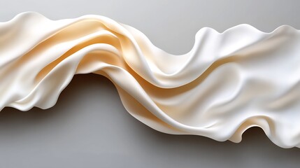 Elegant Draped Cream Silk Fabric: A Study in Texture and Flow