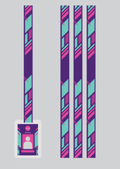 id card lanyard abstract pattern set for event