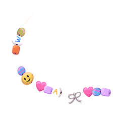 Illustration of colorful beads border