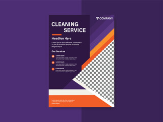 Modern and Professional Cleaning Service Flyer Design with Bold Colors