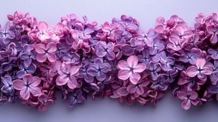 Obraz premium Close-Up of Purple Lilacs on a Soft Purple Background. Generative AI