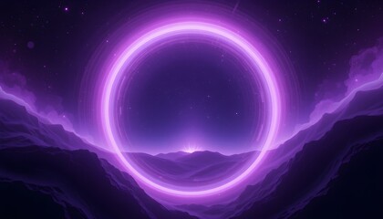 Futuristic Abstract Purple Light Waves Background &ndash; Smooth Glowing Neon Gradient with Dynamic Motion Effects in a Sci-Fi Inspired Night Sky