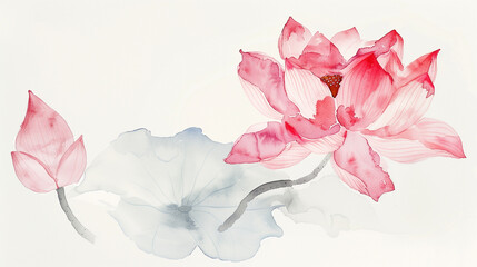 Zen and chinese style lotus art	